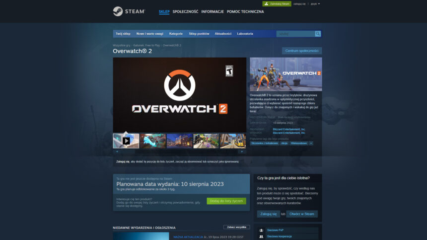 Overwatch 2 oficjalnie trafi na platformę Steam